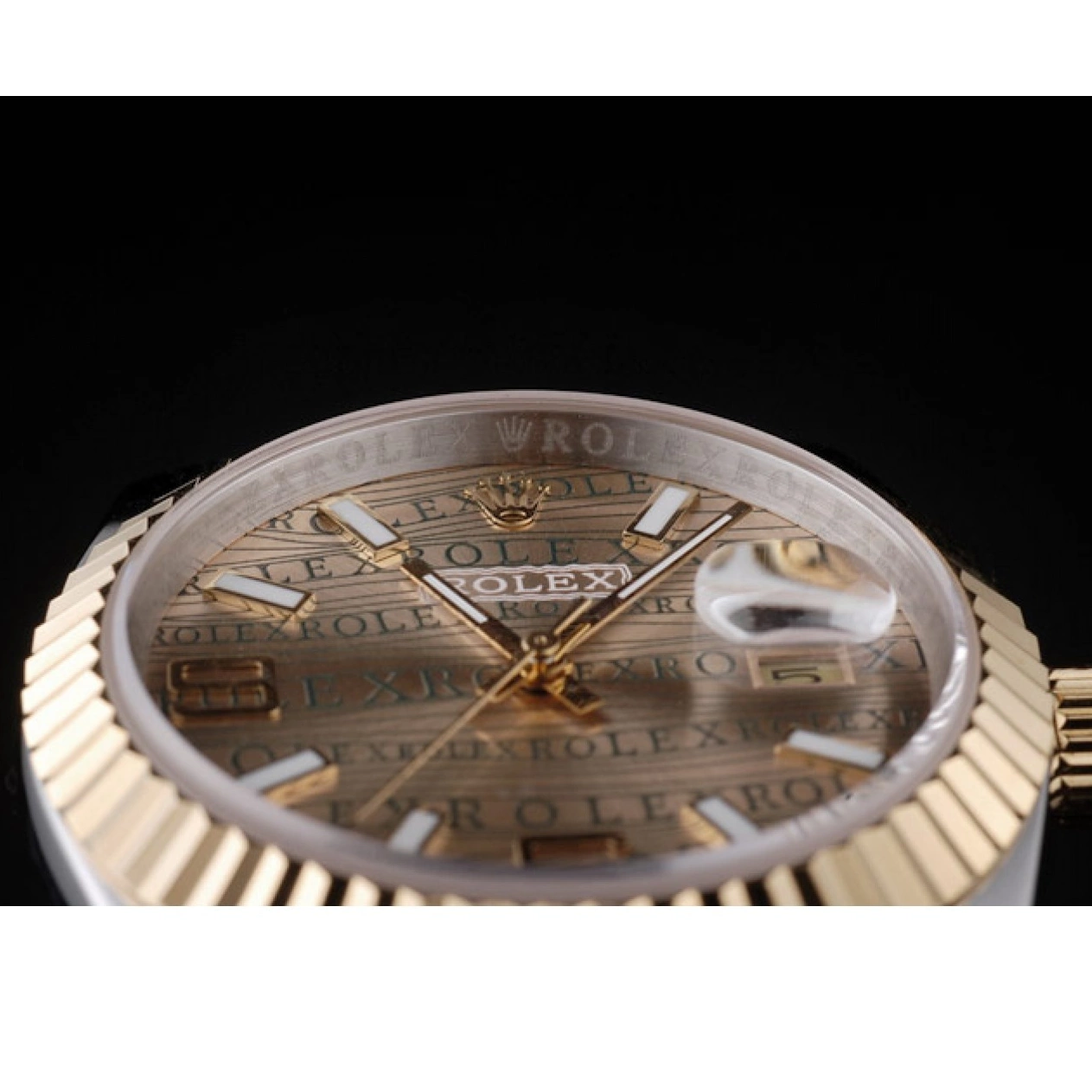 MiroTime 0714 Rolex DateJust Two Tone Stainless Steel 18k Gold PlatedGold Dial